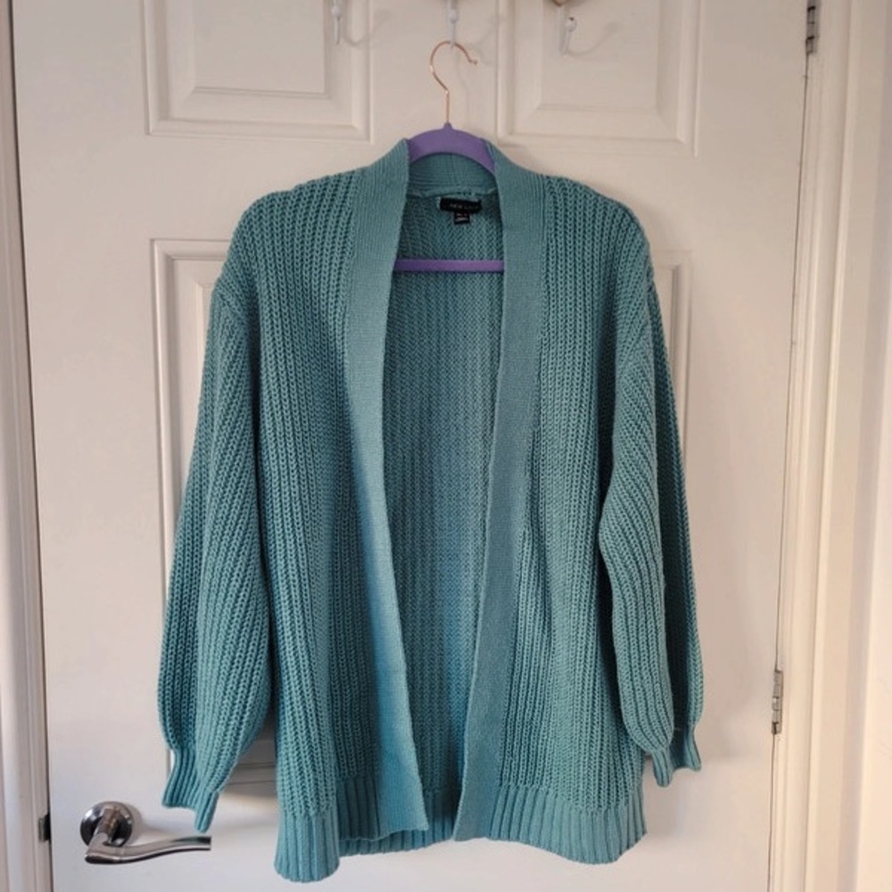 New Look Women's Blue Open-Front Cardigan